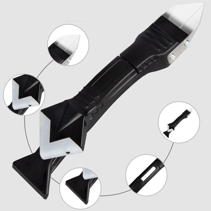 eweek Multifunctional 3-in-1 Silicone Caulking Tool kit - The Ultimate Tile Joint Treatment Tool for Cleaning, Leveling, Seam Pressing, Shaping and Edge Finishing (Plastic Scouring Blade) - Image 2